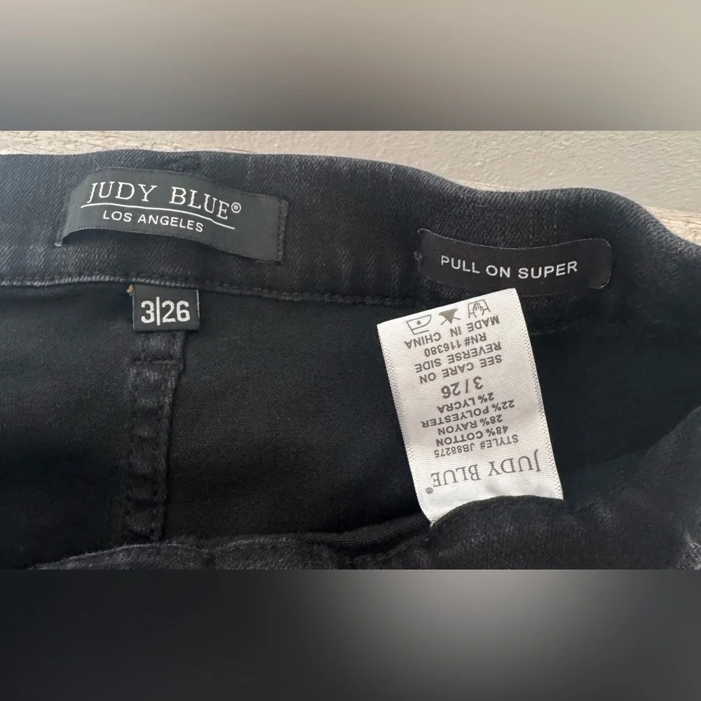Judy Blue Black High Rise Super Flare Denim Pull On Stretch Size 3 / 26 - Picture 10 of 10
